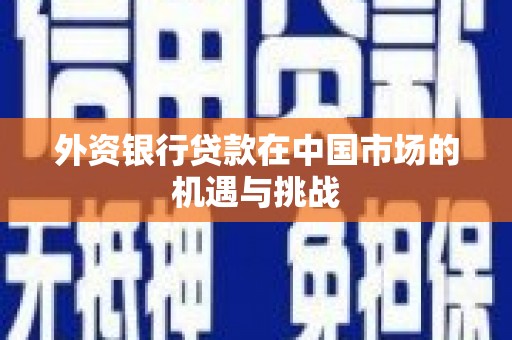 兴庆外资银行贷款在中国市场的机遇与挑战
