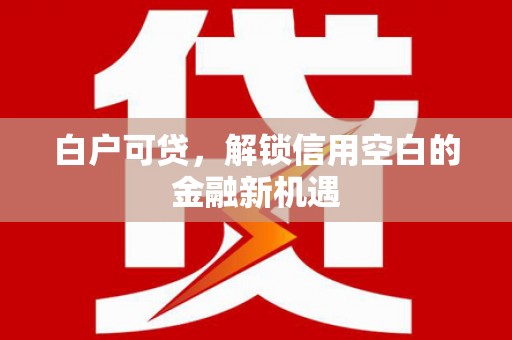 兴庆白户可贷，解锁信用空白的金融新机遇