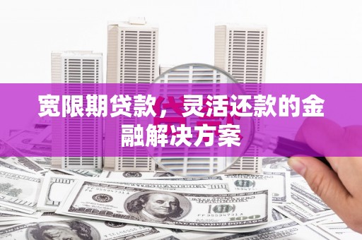 兴庆宽限期贷款，灵活还款的金融解决方案