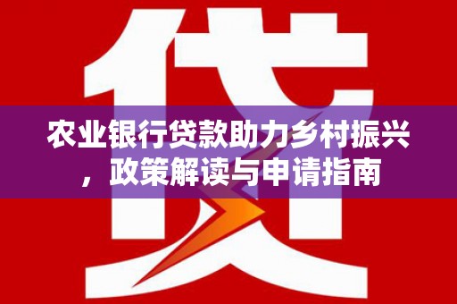 兴庆农业银行贷款助力乡村振兴，政策解读与申请指南
