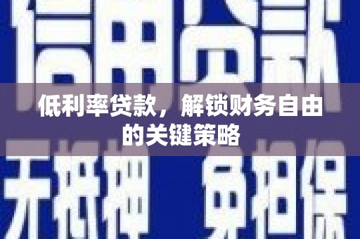 兴庆低利率贷款，解锁财务自由的关键策略