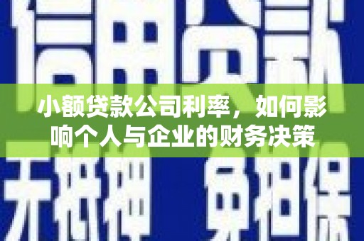 兴庆小额贷款公司利率，如何影响个人与企业的财务决策