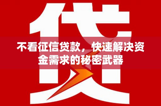 兴庆不看征信贷款，快速解决资金需求的秘密武器