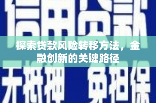 兴庆探索贷款风险转移方法，金融创新的关键路径