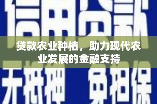 兴庆贷款农业种植，助力现代农业发展的金融支持